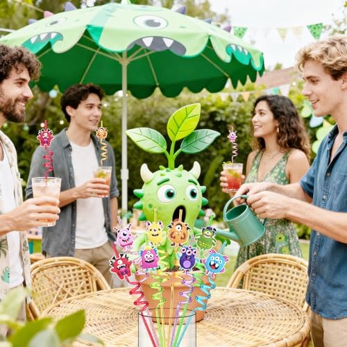 24 Reusable Monster Silly Crazy Straws for Kids School Birthday Party Favor - Image 4