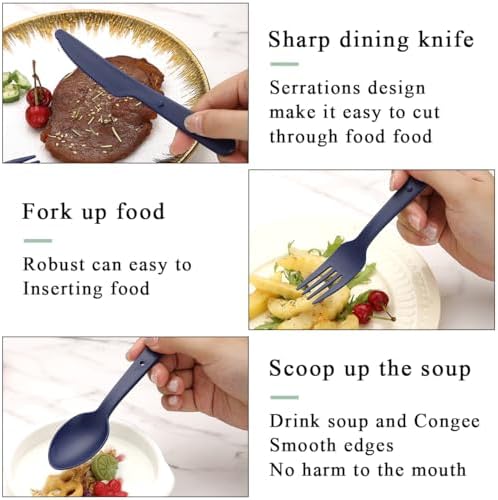 Evanda Travel Utensils Set for 6, Reusable Plastic Knife Fork Spoon Snapped Together for Easy Portability and Save Space, Silverware Cutlery Utensils Set for Work, Camping, Picnic, Gadgets, Lunch Box - Image 5
