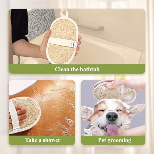 Premium Egyptian Natural Loofah Sponge 100% Plant-Based Exfoliating Body Scrubber Dye-Free Biodegradable Shower Pouf Deep Cleansing for Body Back and Face, Women & Men (2 Pack) - Image 7