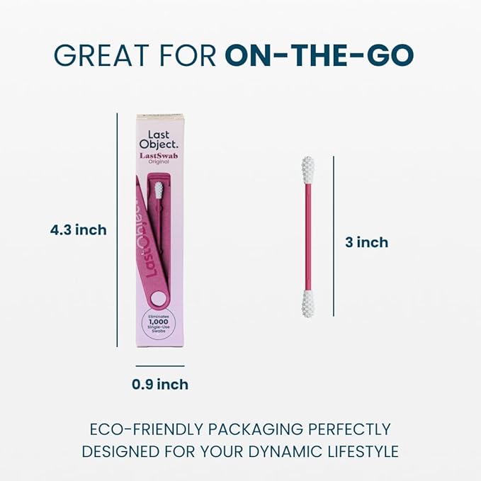 LastSwab® Reusable Cotton Swabs for Ear Cleaning - The Sustainable and Sanitary Alternative to Single-Use - Zero Waste and Easy to Clean - Comes with a Convenient Travel Case Holder - Red