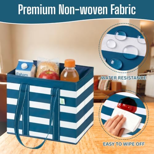VENO 3 Pack Reusable Grocery Shopping Bags Utility Tote w/Sturdy Handles - Image 4