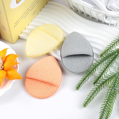 Reusable Face Scrubber Sponges – 3-Pack Gentle Exfoliating Makeup Remover Pads for Face Wash & Daily Skincare (Orange, Yellow, Gray) - Image 7