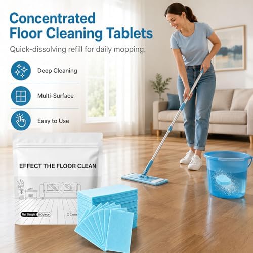 100 Piece Floor Cleaning Tablets, Multi-Surface Cleaner for Mopping, Dissolvable Floor Cleaner Refill for Hardwood Tile Laminate, Household Solution for Daily Home Care (Yellow, 200Pcs) - Image 2