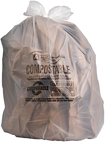 Plasticplace 55-60 Gallon Compostable Trash Bags │ 0.85 Mil │ Clear Garbage Can Liners │ 38” x 58” (35 Count) by Plasticplace