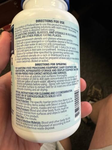 6 Bottles Steramine Sanitizer Tablets w/15x QT-10 Test Strip - Multi Purpose Sanitizing Tablets for Food Contact Surface, Kitchen, Restaurant, Diner & Commercial Use by FryOilSaver (900 Count) - Image 6