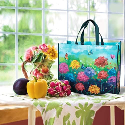 NymphFable Floral Garden Shopping Bags, 6 Pack Reusable Grocery Bag 50LBS - Image 5