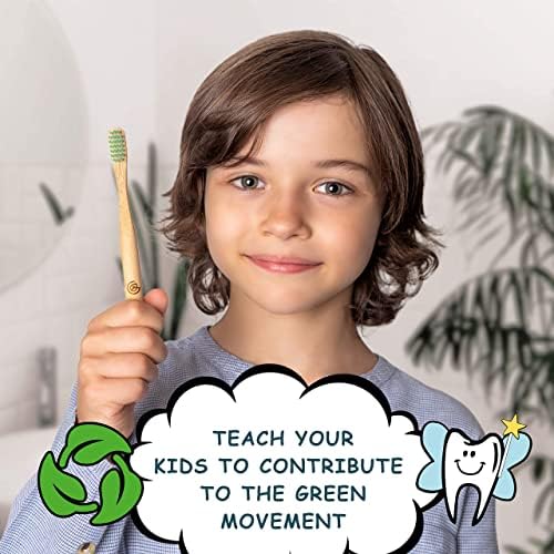 GREENZLA 6 Pack Kids Bamboo Toothbrush | Soft Charcoal Bristles - Image 6