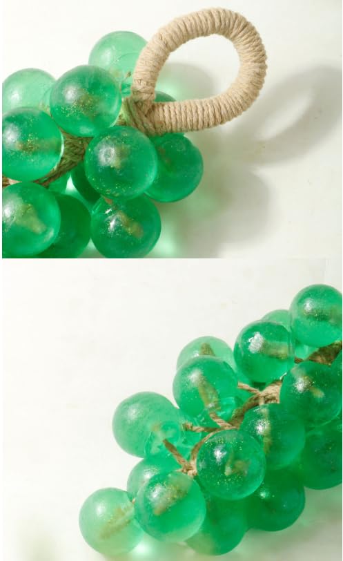 Grape Soap, Handmade Grape Soap on a Rope, Crystal Grapes Shaped with Natural Ingredients, Christmas Decorative Hand Soaps for Washing Hands & Fresh Air, Gift Choice for Women Men (Emerald)
