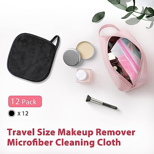 Makeup Remover Cloth, 6" x 6" Makeup Remover Towels Reusable Face Cloth for Washing Face, Makeup Remover Pads Microfiber Face Washcloth with Mesh Bag, 12 Pack, Grey - Image 5
