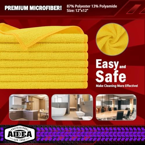 AIDEA Microfiber Cleaning Cloth-20PK, Microfiber Towels for Cars, 12"×12" - Image 6