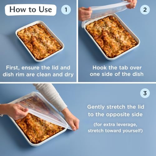Stasher Reusable Silicone Rectangle Stretch Lid, Food Cover for 9x13 inch - Image 5