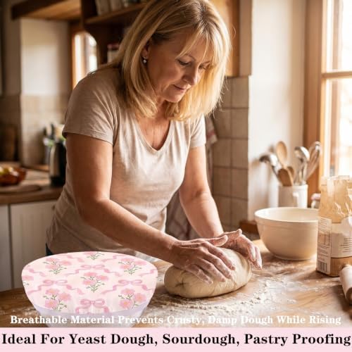 Sitsink Beeswax Bowl Covers Pink Bow Reusable Food Wrap 5 Pack - Image 4
