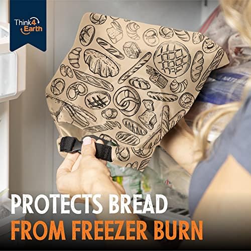 THINK4EARTH® Premium Brown Reusable Bread Bags for Homemade Bread – Durable & Washable (2 Pack) - Image 6