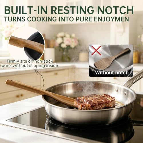 Wooden Spatula Spoon for Cooking Natural Acacia Wood Utensil - Image 3
