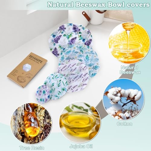 5Pcs Reusable Beeswax Elastic Bowl Covers for Bread Proofing and Food Cover - Image 3