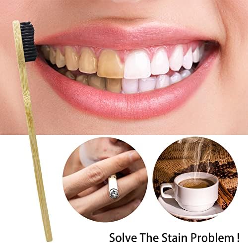 Extra Hard & Firm Bamboo Charcoal Toothbrush Long Head with Wide Thickened Handle Whitening Teeth Pack of 12 - Image 5