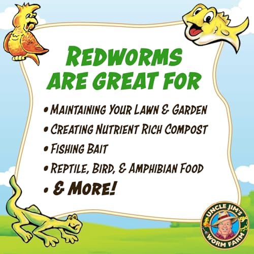 Uncle Jim's Worm Farm 1000 Count Red Wiggler Composting Worms Mix for Garden Soil or Fishing | Pack of Compost Worms Improves Soil Structure and Quality for Healthier Gardens - Image 3