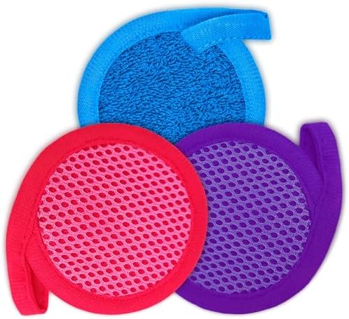 2 in 1 Face Scrub Pads, 3 Pcs Reusable Microfiber Facial Scrubber by BURIUS