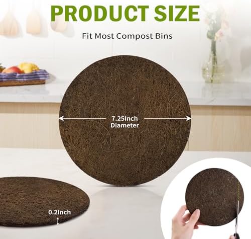 ENLOY 7.25Inch Biodegradable Natural Filter for Kitchen Compost Bin 12 Pack - Image 2
