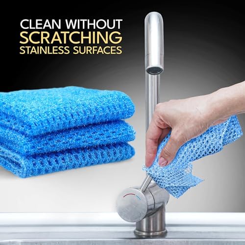 Non Scratch Dish Scrubbers for Cleaning Dishes (3PK) - Reusable Kitchen Sponge - Replace Dish Sponges for Washing Dishes - Best Household Scrubbing Pad & Alternative Dishwashing Scrub Pads Supplies - Image 5