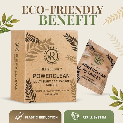 Cleaning Tablets for Spray Bottle Multi Surface Cleaner Refill Pods Eco Friendly Non Toxic Lemon Scent Plant Based (8 Pack) - Image 3