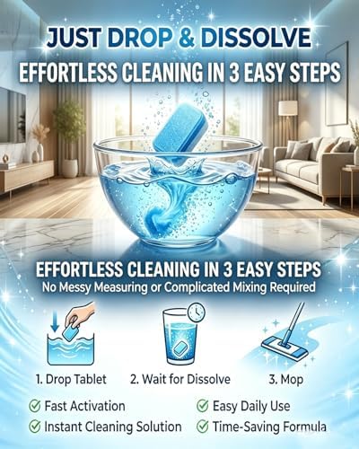 100-Piece Floor Cleaning Tablets, 2026 Upgraded Multi-Surface Cleaner, Dissolvable Pre-Measured Concentrated Mop Remover Solution for Deep Cleaning Hardwood, Tile & Laminate, Streak-Free Fresh Scent - Image 4