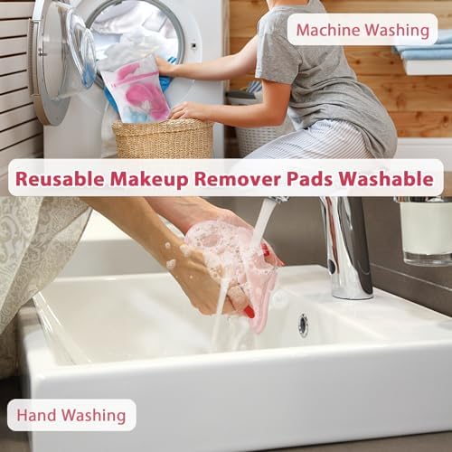Natwag Makeup Remover Cloth, 6" x 6" Make Up Towels Reusable Face Cloth for Washing Face, 12 Pack Makeup Remover Pads Microfiber Face Washcloth with Mesh Bag, Beige - Image 6
