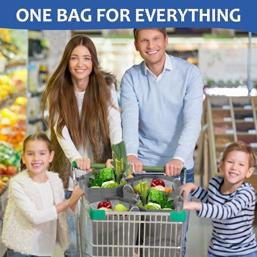 50 Pcs Reusable Tote Bag with Handles Bulk 16.1'' X 6.3'' X 11.8'' Extra Large Non Woven Grocery Shopping Bags for Boutiques Retail Store (Gray) - Image 2