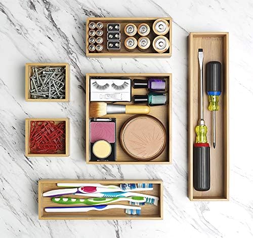 Whitmor 6-Piece Bamboo Drawer Organizers - Image 2