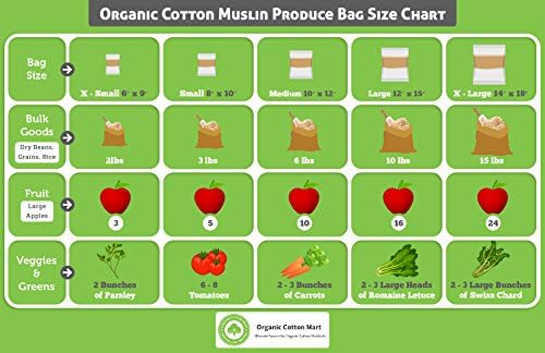 Muslin Produce Storage Bags - Almond Milk Bags - Reusable grocery bags cotton drawstring - Candy Bag - Breathable Muslin Organic Cotton Reusable Produce Bags - Set of 3 (3, Medium - 10"x12") - Image 4