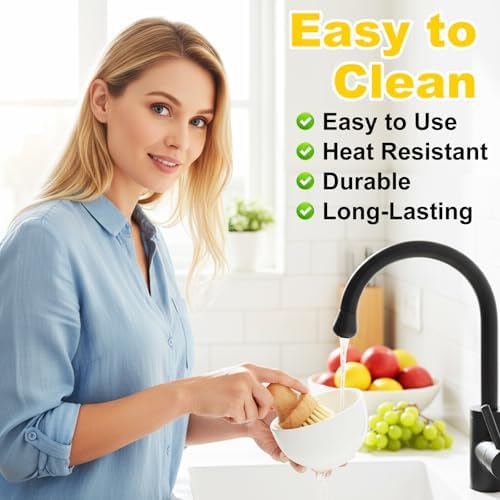9 Pcs Bamboo Dish Brush Set, Multifunctional Dishwashing Scrubber with Natural Sisal Bristles, Wooden Dish Brush for Cleaning Pots, Dishes, Pans, Vegetables - Image 5