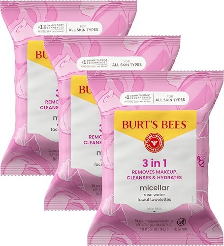 Burt’s Bees Micellar Rose Water Facial Towelettes, 30 ct., 3 Pack by BurtsBees