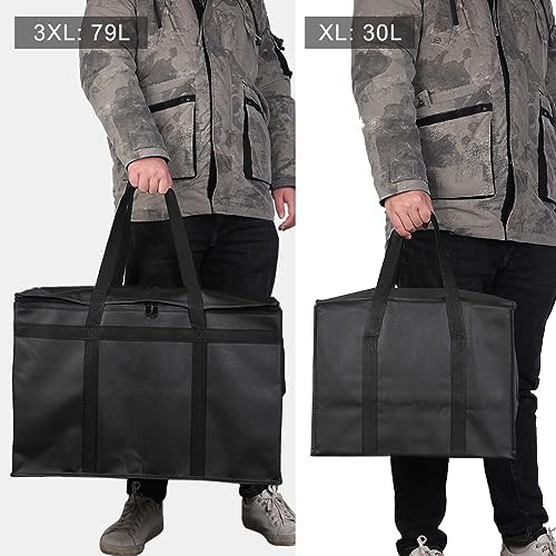2-Pack Insulated Food Delivery Bag, XXX-Large Cooler Bags, Black - Image 6