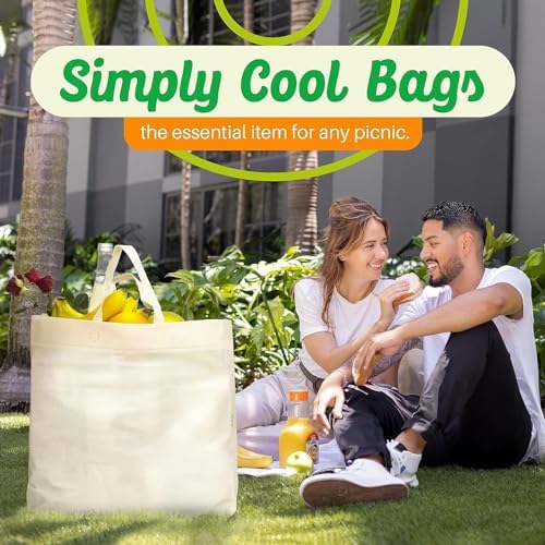 Simply Cool 200 Pack Reusable Grocery Bags, Medium Tote Bags Bulk, Cream - Image 5