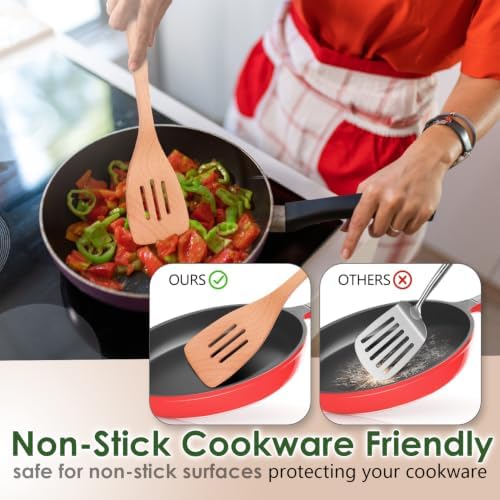 HOWHONG 8-Piece Beech Wood Cooking Utensils Set - Image 5