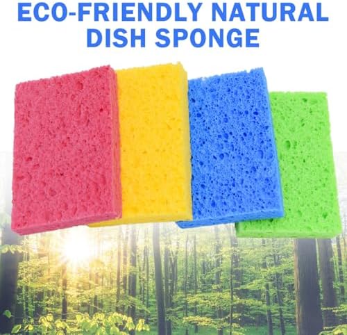 YoleShy 72 Pack Sponges Kitchen Natural Compressed Cellulose Sponges Bulk Non Scratch for Household Cookware Bathroom Cars Soft Super Absorbent Reusable - Image 4
