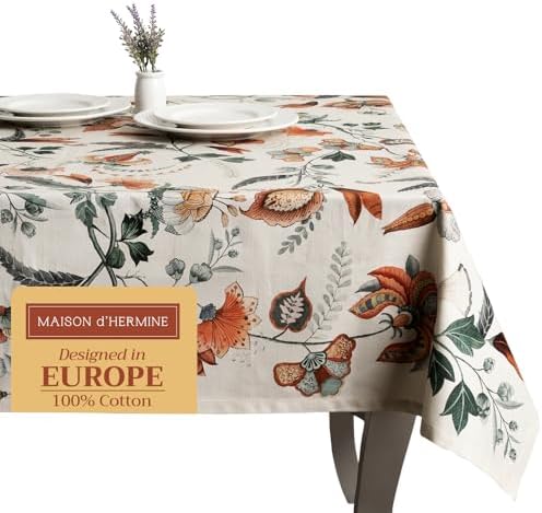 Maison d' Hermine Table Cloth Rectangle Table Reusable 100% Cotton 70"x120" by MaisondHermine