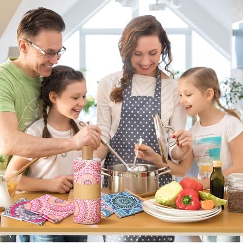 Redbaker 30 Pcs 18 Pcs Reusable Paper Towel for Kitchen,Mandala - Image 5