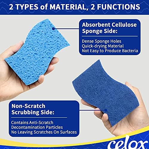 CELOX 36 Pack Non-Scratch Dish Sponge, Dual Sided Kitchen Sponges for Dishes, Long Lasting Dishwashing Household Cleaning Sponges for Kitchen, Easy to Dry and Reusable - Image 3
