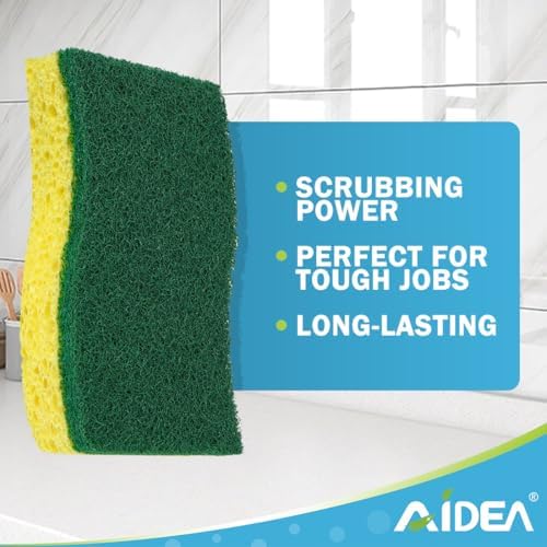 AIDEA Sponges Kitchen, 9Count, Dish Sponges, Heavy-Duty Scrub Sponge - Image 3