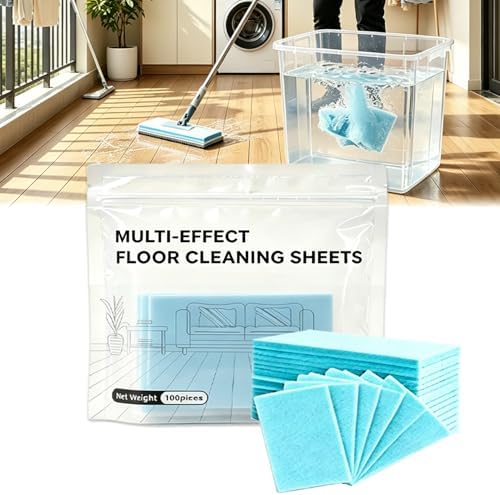 100 Piece Multi-Surface Floor Cleaning Tablets, Multi Effect Floor Cleaner Sheets, Floor Cleaning Tablets Sheets for Mopping for Hardwood, Laminate Floors, Wall Tiles, Glass by ocpcrn