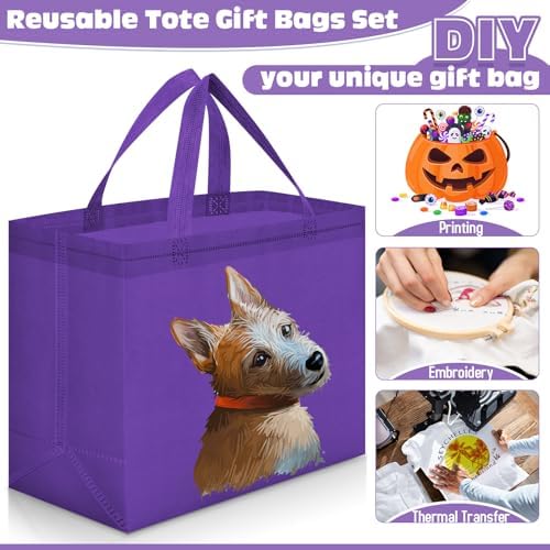 Windyun Reusable Grocery Bags Non Woven with Handles - Image 6