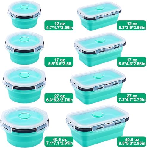 Sudaya 12 Pack Collapsible Food Storage Containers With Lids, Collapsible Storage Containers Sets Silicone Collapsible Bowls For Camping, RV Accessories, Travel Trailer Must - Image 3