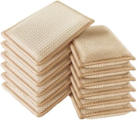 Bamboo Dish Sponge Natural Kitchen Scrub Sponges-Beige,12 Pack by Unknown