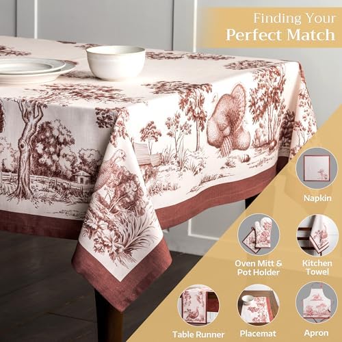 Maison d' Hermine Table Cloth Rectangle Table Reusable 100% Cotton 70"x108" - Image 5