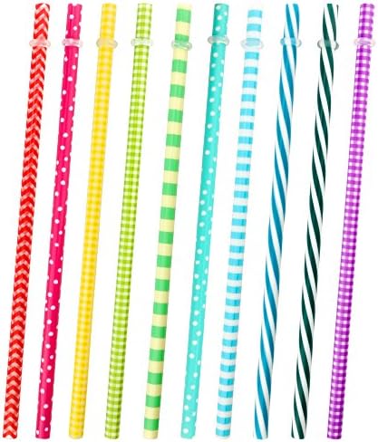 JANYUN 30Pcs Colorful Reusable Plastic Straws with Cleaning Brush - Image 5