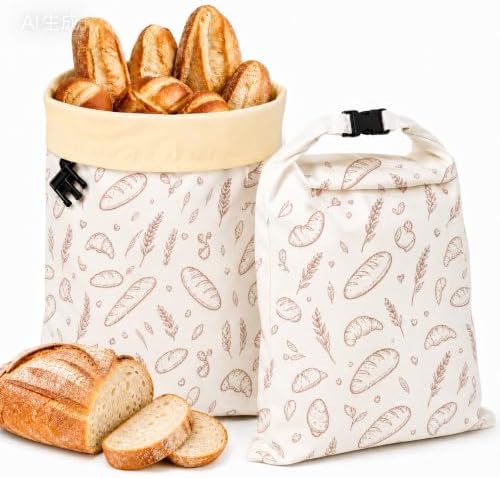 XL Beeswax Bread Bags for Homemade Sourdough,Set of 2 by Unknown