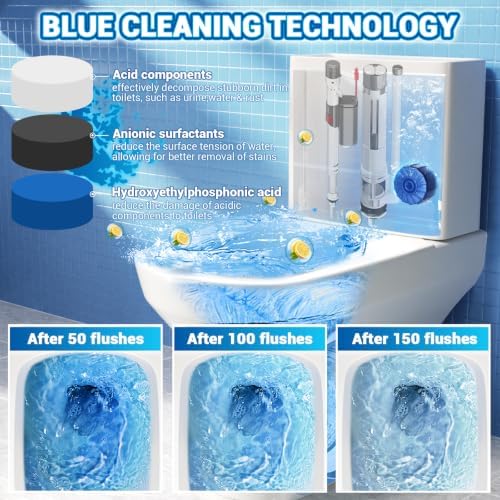 Automatic Toilet Bowl Cleaner & Toilet Tank Tablet Holder Set,Blue - Image 3