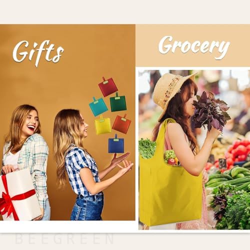 BeeGreen Green Reusable Grocery Bags Wholesale Moss Green Reusable Kitchen Bags Bulk Foldable-Machine Washable with Zipper Storage Pouch 50 Packs - Image 2