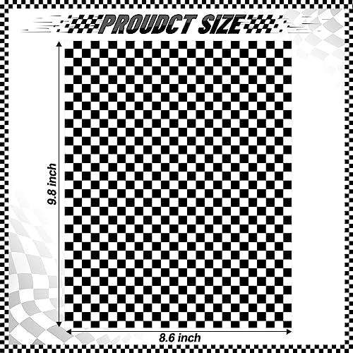 100 Pcs Black & White Checkered Wax Paper Sheets for Food - Image 2